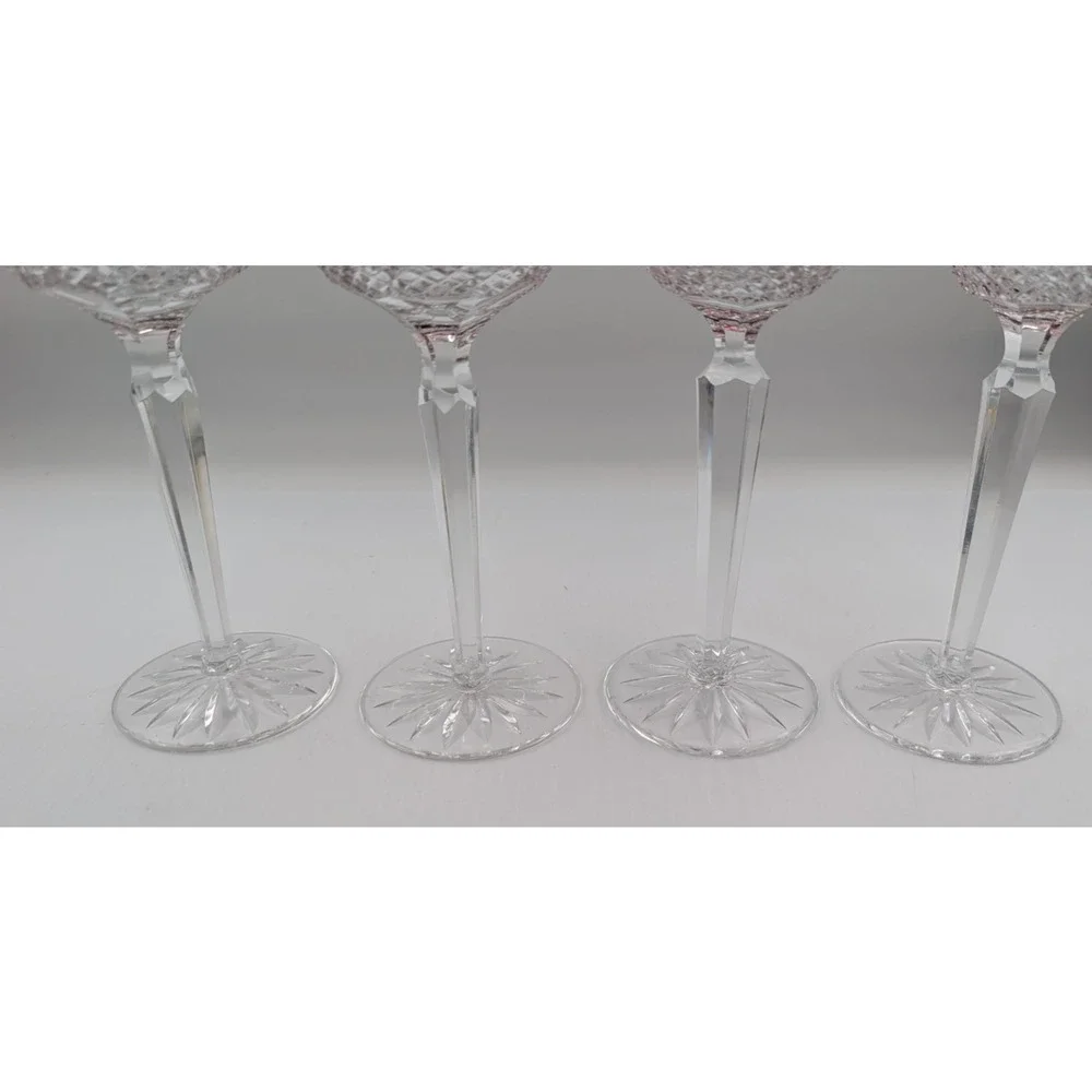 Waterford Crystal Clarendon Ruby Red Wine Hock Glass Set of 4 Glasses 8